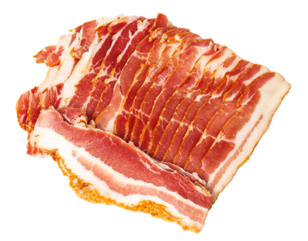 Tørrsaltet bacon i skiver